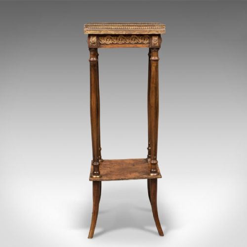 fig 1. Antique Jardiniere, French Galleried Marble Stand, c.1850