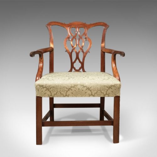 fig 1. Antique Chair, Chippendale Influenced Carver Armchair, c.1800