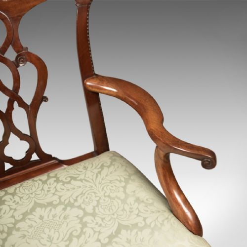 fig 3. Antique Chair, Chippendale Influenced Carver Armchair, c.1800