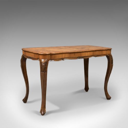 Antique Coffee Table, French, Burr Walnut C.1910