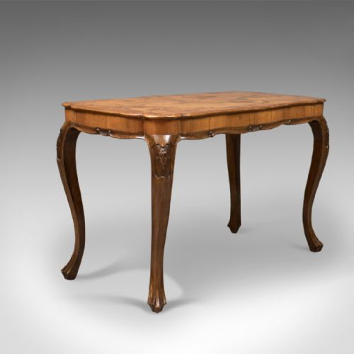 fig 1. Antique Coffee Table, French, Burr Walnut c.1910
