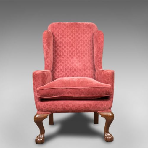 fig 1. Antique Wing Back Armchair, Edwardian Arm Chair, c.1910