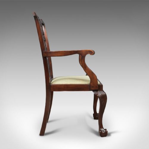 fig 3. Antique Carver Chair, Victorian Chippendale Revival, c.1890