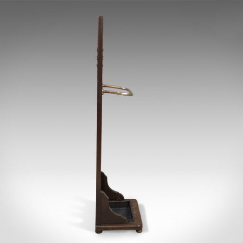 fig 2. Antique Stick Stand, Edwardian Oak Hall Valet c.1910