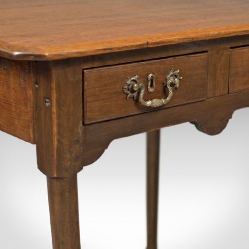 fig 2. Antique Lowboy, Victorian Hall Table, English Oak c.1850