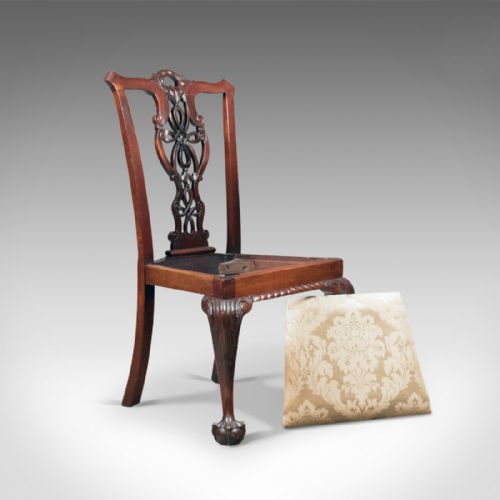 fig 4. Set of 4 Antique Dining Chairs, Victorian Chippendale Revival, c.1890