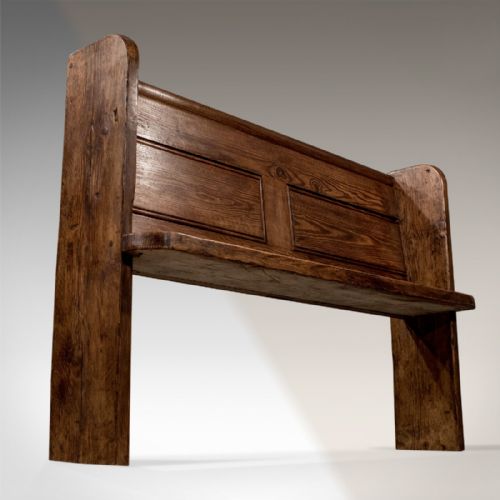 fig 4. Antique Pine Bench Settle Pew Country Hall Seat 51