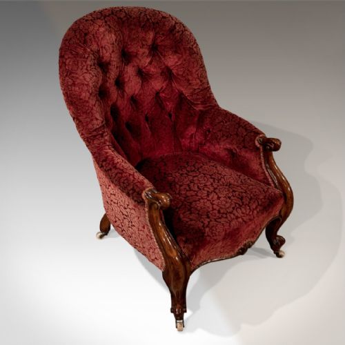 Antique Armchair Salon Chair Quality English Victorian Mahogany C1850