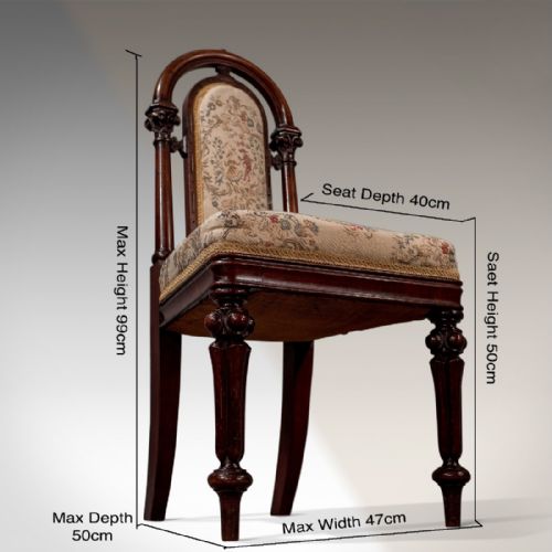 fig 1. Antique Fine Walnut Side Desk Hall Chair English Quality William IV c1835