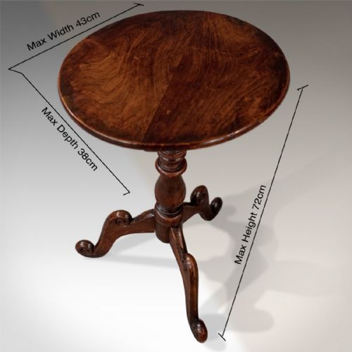 fig 1. Antique Quality Georgian English Walnut Wine Side Tripod Oval Table c1800