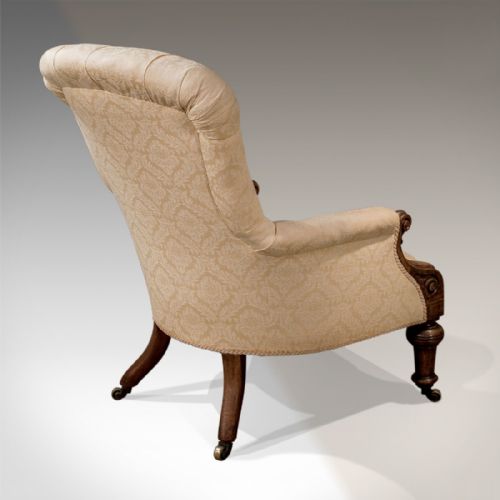 fig 4. Antique Walnut Armchair Gentlemen's Club Lounge Chair English Victorian c1860