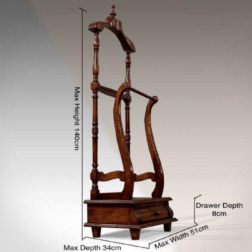 fig 1. Antique Gentlemen's Valet Clothes Stand English Victorian Oak Fine Quality c1850