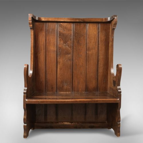 fig 1. Antique Settle, Victorian Tavern Bench, c.1850