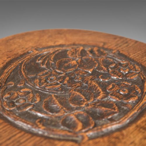 fig 3. Arts & Crafts Side Table, Carved Oak, c.1890