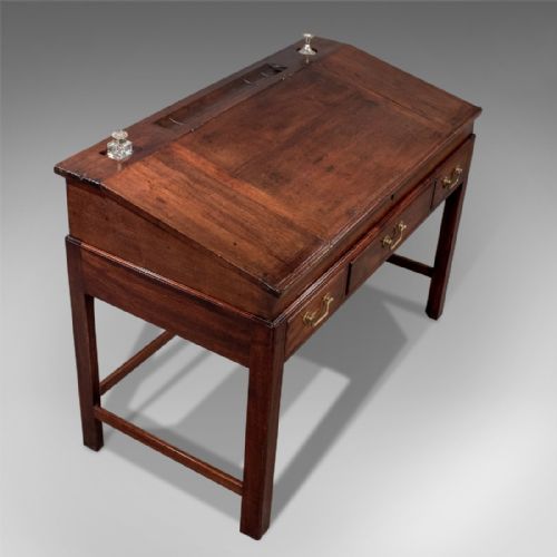 fig 5. Antique School Masters Desk, English, Georgian, Mahogany, Circa 1800
