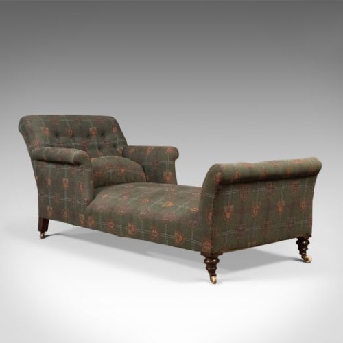 Antique Daybed, Victorian Button Back Armchair C.1880