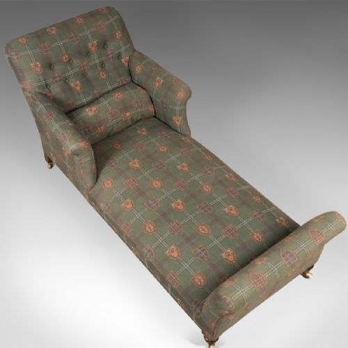 fig 1. Antique Daybed, Victorian Button Back Armchair c.1880