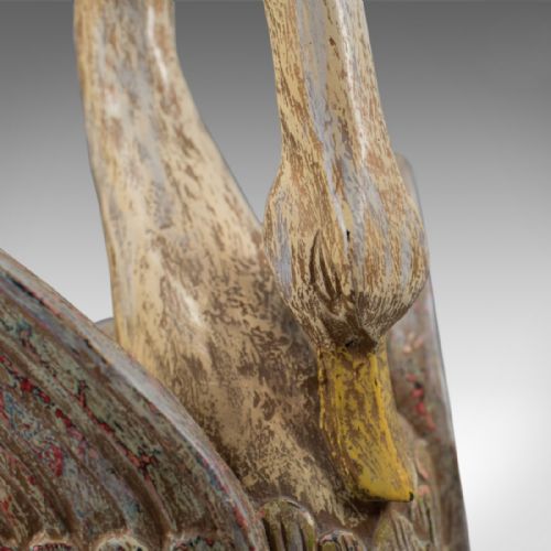 fig 3. Antique Painted Carved Swan Ornament, Victorian Doorstop