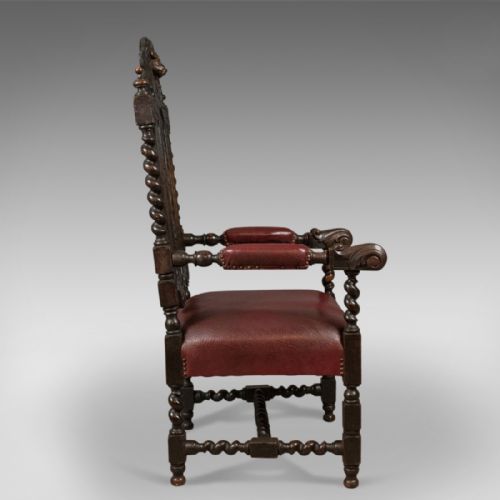 fig 2. Antique Lodge Chair, George V Oak Armchair 1913