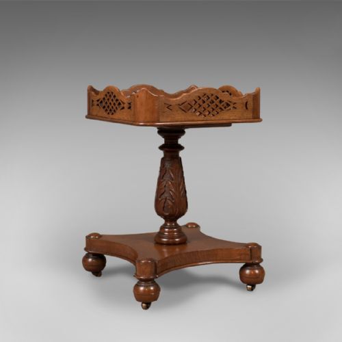 Antique Side Table, Early Victorian Decanter Stand, English C.1850