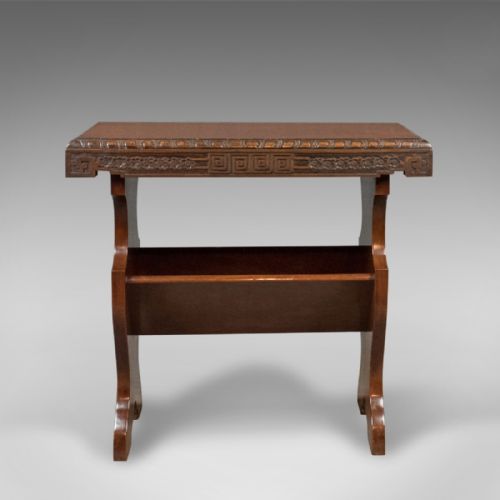 fig 1. Antique Book Trough Side Table, Oriental Walnut c.1910