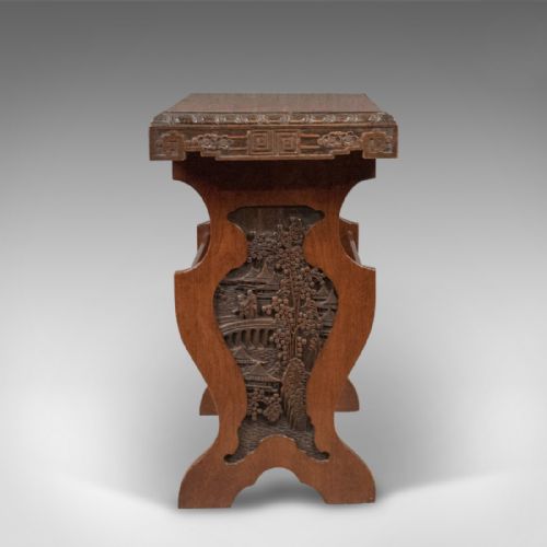 fig 2. Antique Book Trough Side Table, Oriental Walnut c.1910