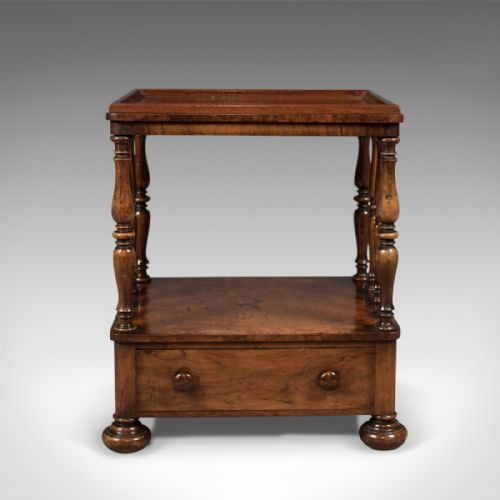 fig 1. Antique Side Table, Victorian Whatnot, Burr Walnut, English c.1870