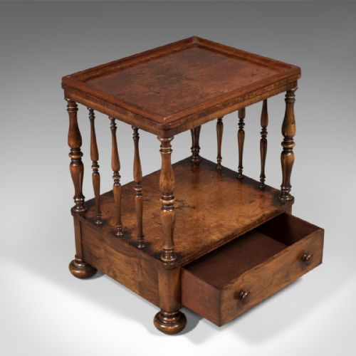 fig 2. Antique Side Table, Victorian Whatnot, Burr Walnut, English c.1870