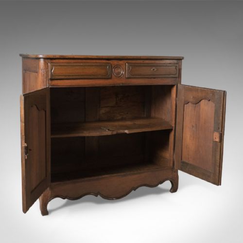 fig 1. French Antique Sideboard Cabinet, 18th Century Walnut Cupboard
