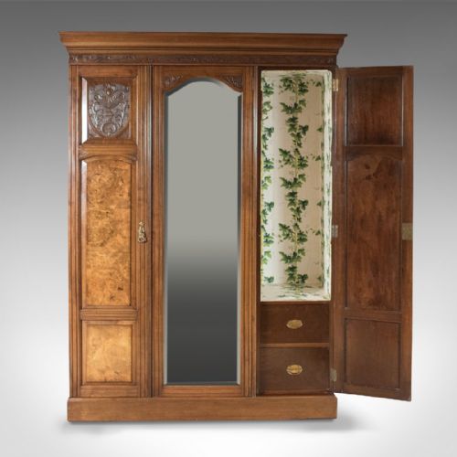 fig 1. Antique Wardrobe, Victorian Mirrored Cupboard c.1880