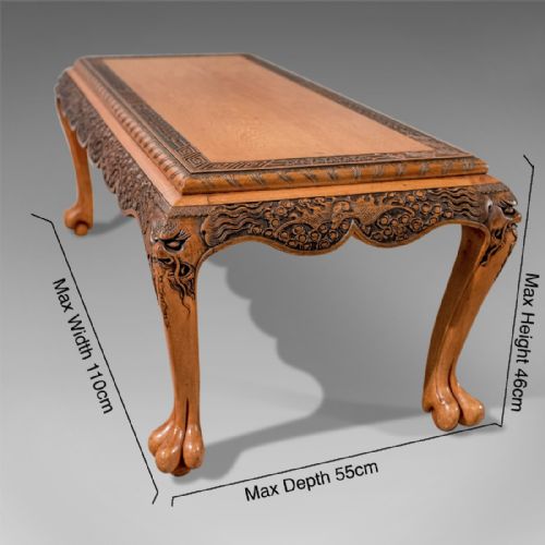 fig 1. Antique Edwardian Oriental Teak Coffee Magazine Low Table Quality c1910