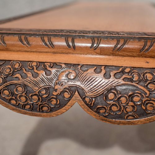 fig 2. Antique Edwardian Oriental Teak Coffee Magazine Low Table Quality c1910