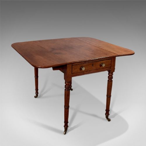 Antique Regency Pembroke Sofa Lamp Side Table English Mahogany C1820