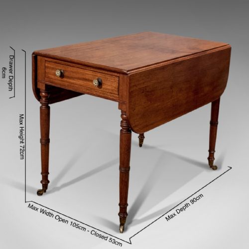 fig 1. Antique Regency Pembroke Sofa Lamp Side Table English Mahogany c1820