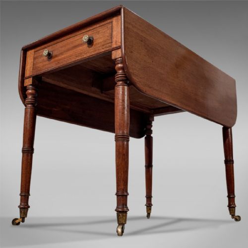 fig 2. Antique Regency Pembroke Sofa Lamp Side Table English Mahogany c1820