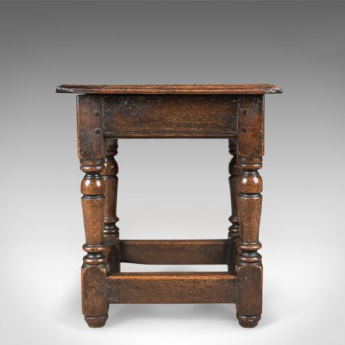 fig 1. Antique Joint Stool, Victorian Jacobean Revival, English c.1850