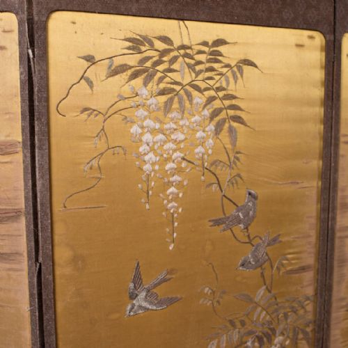 fig 4. Antique 4 Fold Screen, Victorian Room Divider