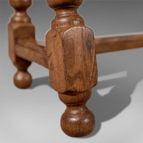 fig 3. Quality Antique Oak Bench Seat - Edwardian - c1910