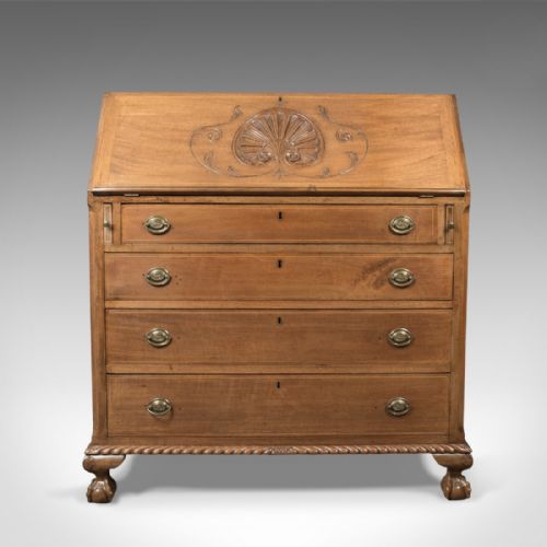 fig 2. Antique Bureau, Victorian Walnut Desk, c.1900