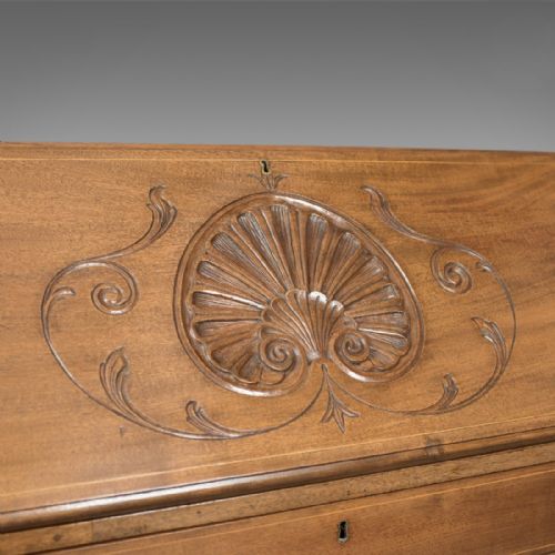 fig 3. Antique Bureau, Victorian Walnut Desk, c.1900