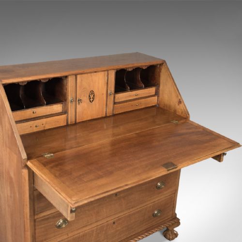 fig 6. Antique Bureau, Victorian Walnut Desk, c.1900