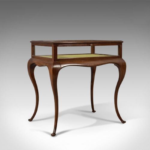 Antique Bijouterie Table, George V Display Case, English C.1915