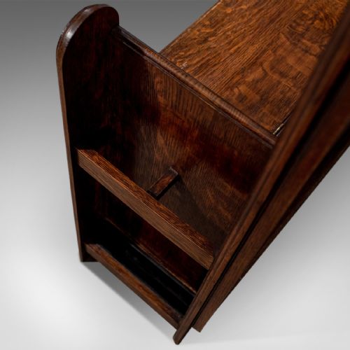fig 3. Antique Oak Hall Stand Umbrella Stick Coat Rack English Art Deco c1930