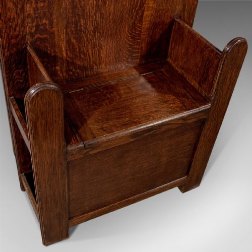 fig 4. Antique Oak Hall Stand Umbrella Stick Coat Rack English Art Deco c1930