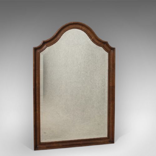 Antique Wall Mirror, English, Walnut, Edwardian C.1910