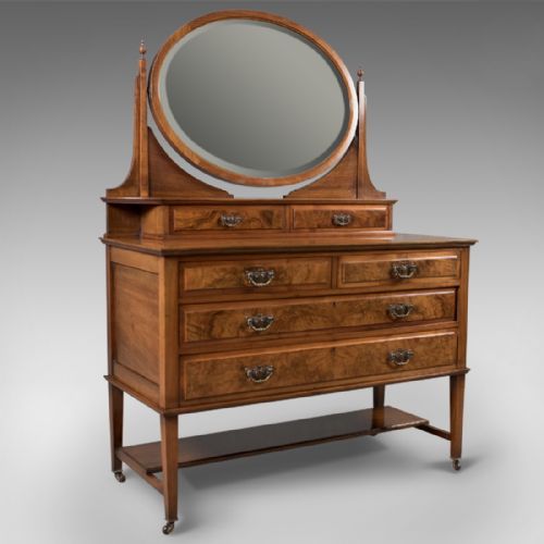 Antique Dressing Table, Edwardian Vanity Chest of Drawers, English, C.1910