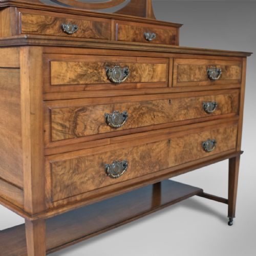 fig 2. Antique Dressing Table, Edwardian Vanity Chest of Drawers, English, c.1910