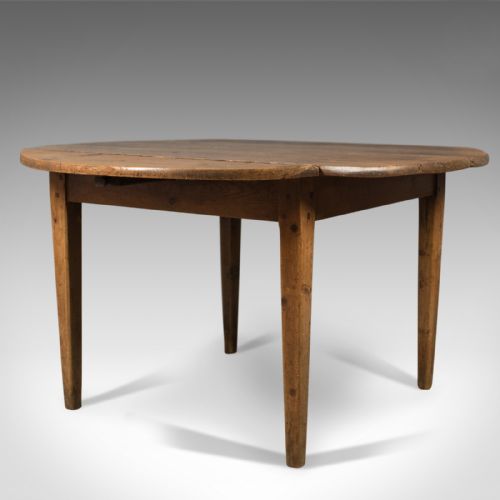 fig 2. Antique Pine Table, French Country Kitchen Dining c.1850