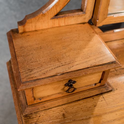 fig 4. Antique Oak Gothic Dressing Table Vanity Chest Quality English Victorian c1880