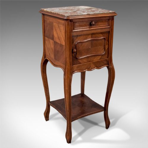 Antique French Pot Cupboard Night Stand Bedside Side Cabinet Mahogany C1900
